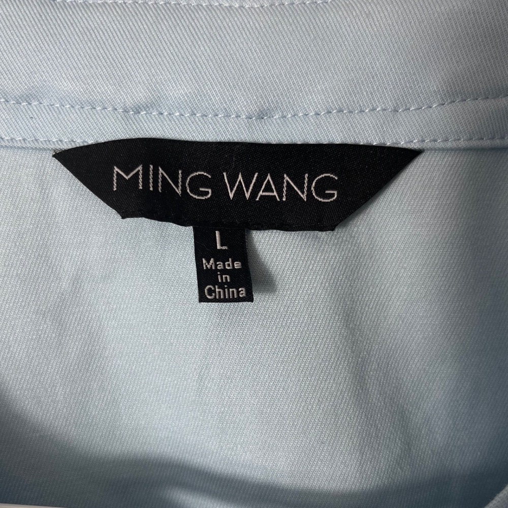 Ming Wang Womens Light Blue Braided Trim‎ Open Front Jacket Size L Professional - Picture 6 of 12